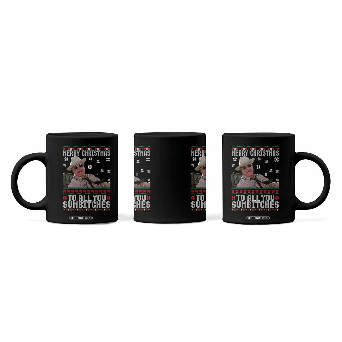 Merry Christmas To All You Sumbitches Coffee Mug Funny Ugly Xmas Retro 80s Movie TS10 Print Your Wear