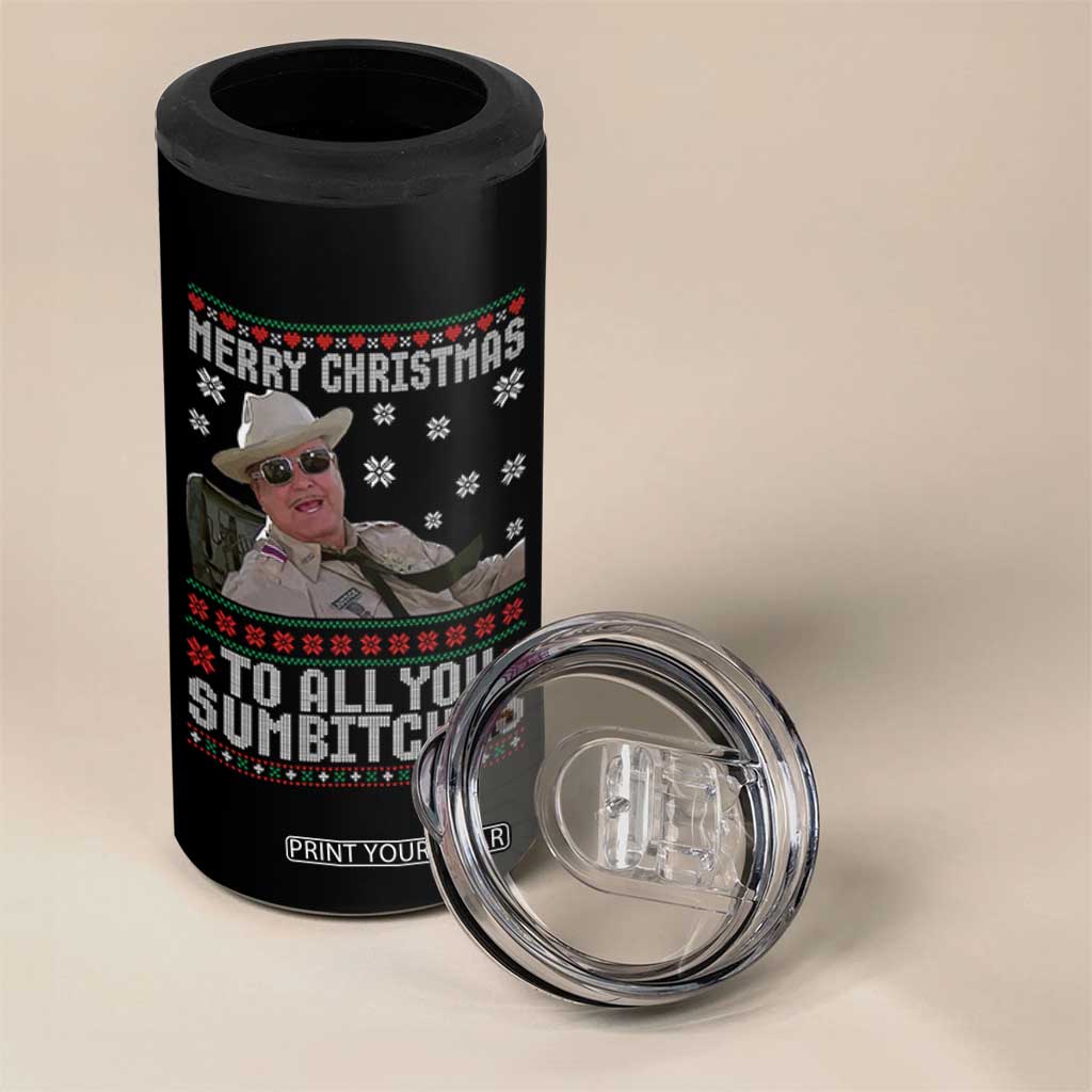 Merry Christmas To All You Sumbitches 4 in 1 Can Cooler Tumbler Funny Ugly Xmas Retro 80s Movie TS10 Print Your Wear