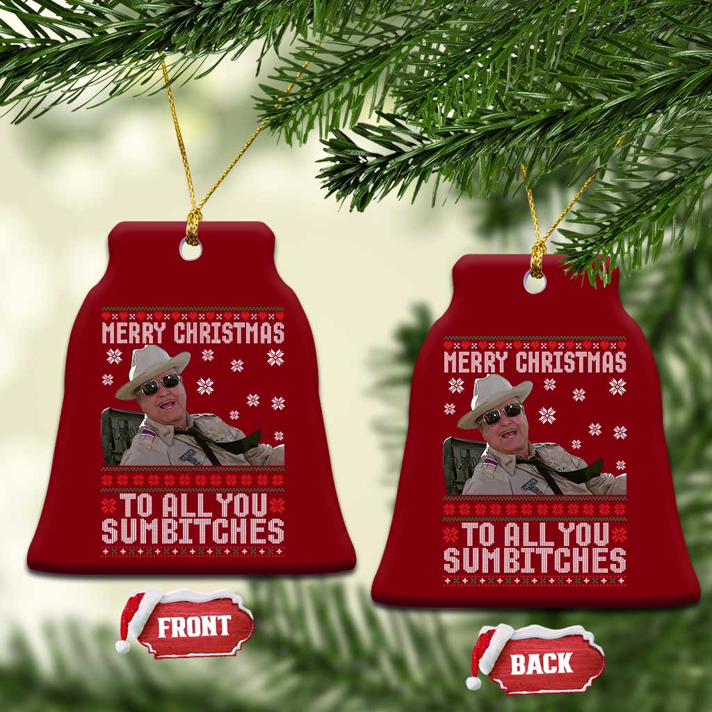 Merry Christmas To All You Sumbitches Ceramic Ornament Funny Ugly Xmas Retro 80s Movie TS10 Print Your Wear