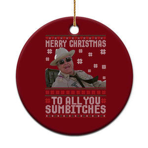 Merry Christmas To All You Sumbitches Ceramic Ornament Funny Ugly Xmas Retro 80s Movie TS10 1pc Red Print Your Wear