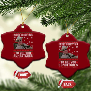 Merry Christmas To All You Sumbitches Ceramic Ornament Funny Ugly Xmas Retro 80s Movie TS10 Print Your Wear