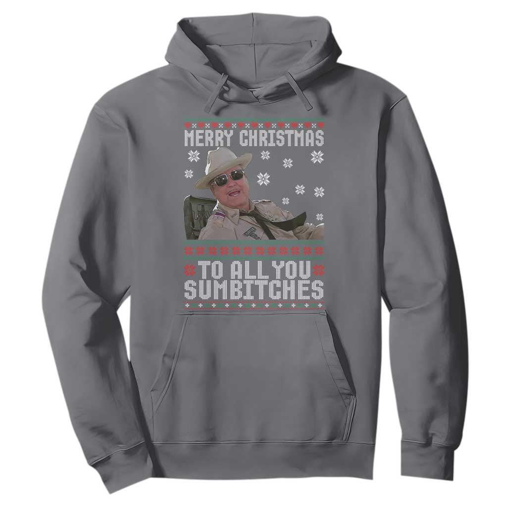 Merry Christmas To All You Sumbitches Hoodie Funny Ugly Xmas Retro 80s Movie TS10 Charcoal Print Your Wear