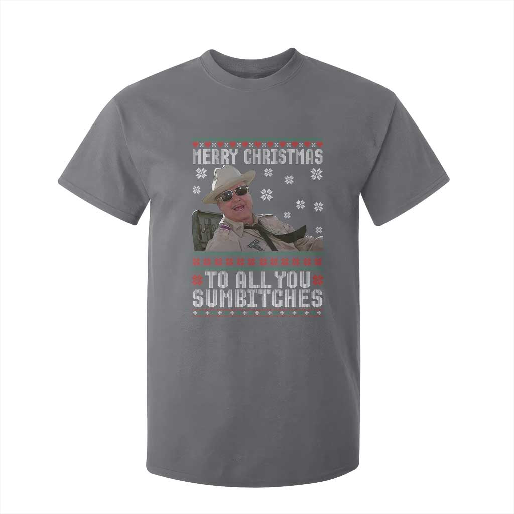 Merry Christmas To All You Sumbitches T Shirt For Kid Funny Ugly Xmas Retro 80s Movie TS10 Charcoal Print Your Wear