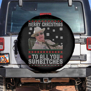 Merry Christmas To All You Sumbitches Spare Tire Cover Funny Ugly Xmas Retro 80s Movie TS10 No hole Black Print Your Wear