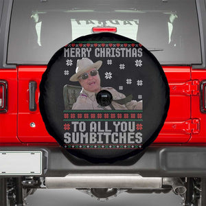 Merry Christmas To All You Sumbitches Spare Tire Cover Funny Ugly Xmas Retro 80s Movie TS10 Black Print Your Wear