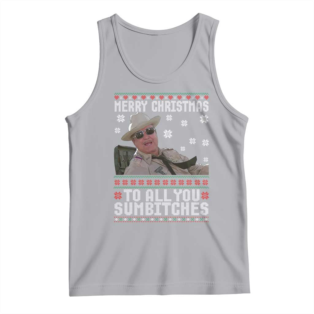 Merry Christmas To All You Sumbitches Tank Top Funny Ugly Xmas Retro 80s Movie TS10 Athletic Heather Print Your Wear
