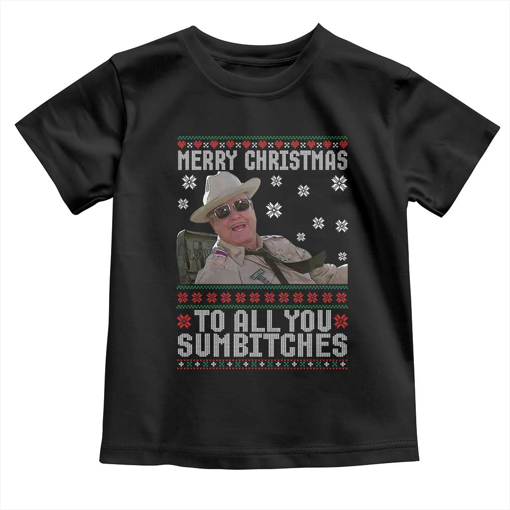 Merry Christmas To All You Sumbitches Toddler T Shirt Funny Ugly Xmas Retro 80s Movie TS10 Black Print Your Wear