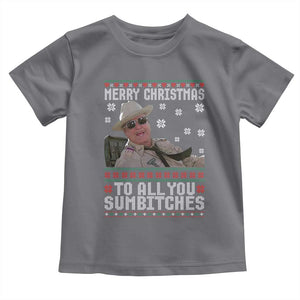 Merry Christmas To All You Sumbitches Toddler T Shirt Funny Ugly Xmas Retro 80s Movie TS10 Charcoal Print Your Wear