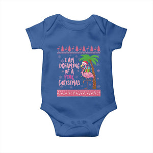 I Am Dreaming Of A Pink Christmas Baby Onesie Family Trip Santa Flamingo Palm Tree Ugly Xmas TS10 Royal Blue Print Your Wear