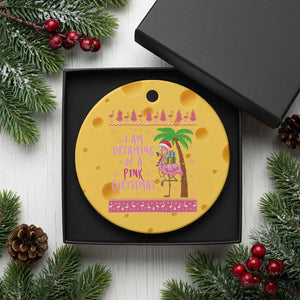 I Am Dreaming Of A Pink Christmas Ceramic Ornament Family Trip Santa Flamingo Palm Tree Ugly Xmas TS10 1pc Yellow Cheese Print Your Wear