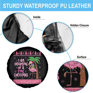 I Am Dreaming Of A Pink Christmas Spare Tire Cover Family Trip Santa Flamingo Palm Tree Ugly Xmas TS10 Print Your Wear