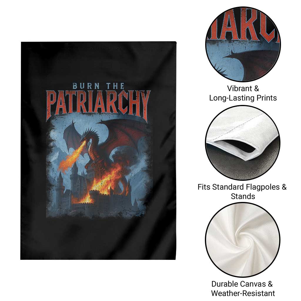 Vintage 90s Feminism Dragon Garden Flag Burn the Patriarchy TS10 Print Your Wear