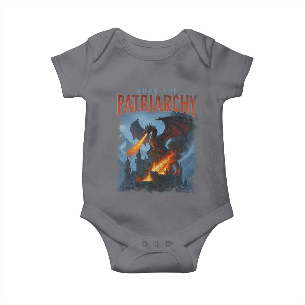 Vintage 90s Feminism Dragon Baby Onesie Burn the Patriarchy TS10 Charcoal Print Your Wear
