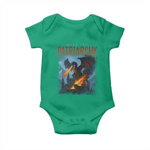 Vintage 90s Feminism Dragon Baby Onesie Burn the Patriarchy TS10 Irish Green Print Your Wear