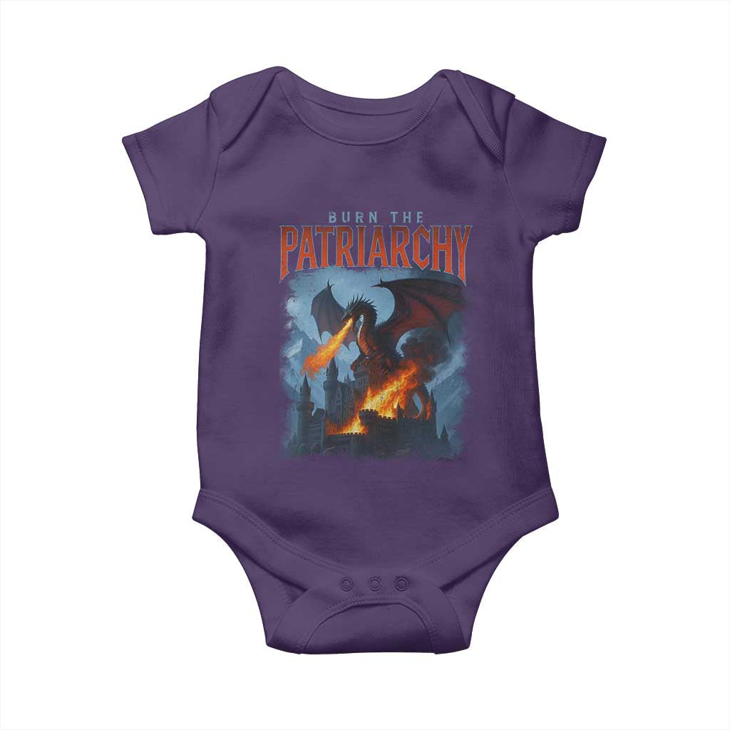 Vintage 90s Feminism Dragon Baby Onesie Burn the Patriarchy TS10 Purple Print Your Wear