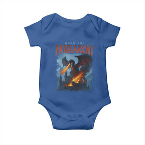 Vintage 90s Feminism Dragon Baby Onesie Burn the Patriarchy TS10 Royal Blue Print Your Wear