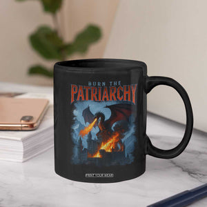 Vintage 90s Feminism Dragon Coffee Mug Burn the Patriarchy TS10 Print Your Wear