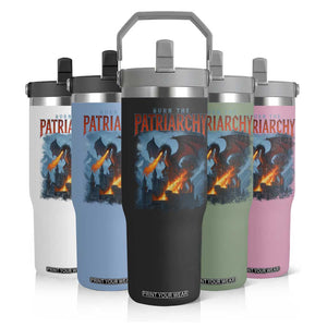 Vintage 90s Feminism Dragon Flip Straw Tumbler Burn the Patriarchy TS10 Print Your Wear