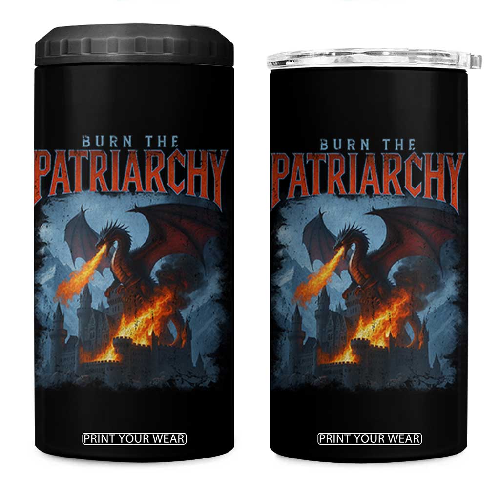 Vintage 90s Feminism Dragon 4 in 1 Can Cooler Tumbler Burn the Patriarchy TS10 One Size: 16 oz Black Print Your Wear