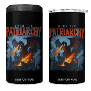Vintage 90s Feminism Dragon 4 in 1 Can Cooler Tumbler Burn the Patriarchy TS10 One Size: 16 oz Black Print Your Wear