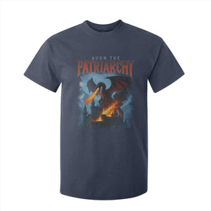 Vintage 90s Feminism Dragon T Shirt For Kid Burn the Patriarchy TS10 Navy Print Your Wear