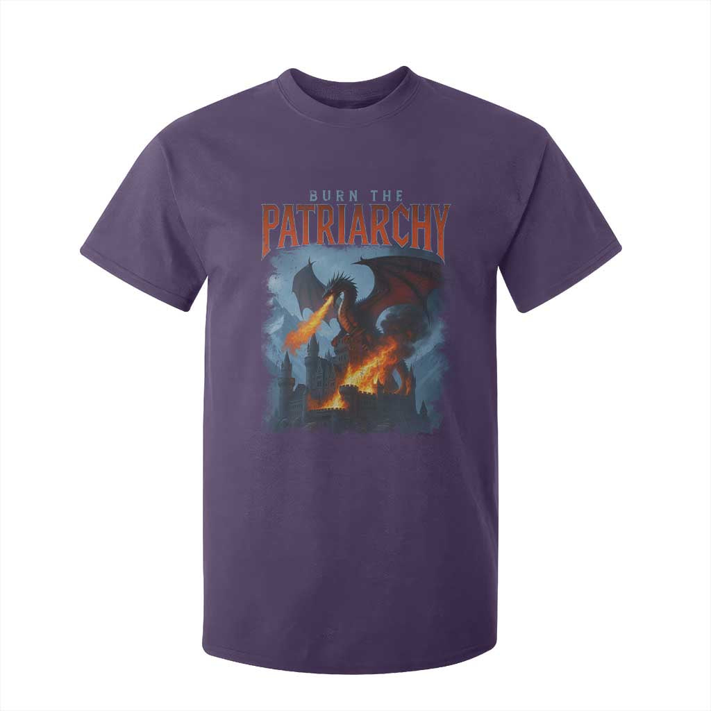 Vintage 90s Feminism Dragon T Shirt For Kid Burn the Patriarchy TS10 Purple Print Your Wear