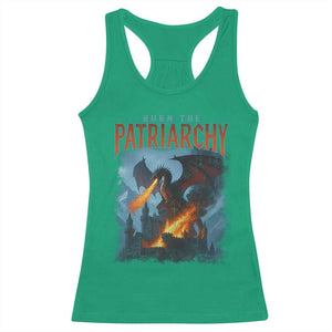 Vintage 90s Feminism Dragon Racerback Tank Top Burn the Patriarchy TS10 Irish Green Print Your Wear