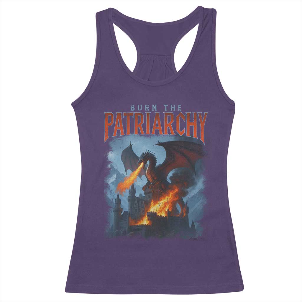 Vintage 90s Feminism Dragon Racerback Tank Top Burn the Patriarchy TS10 Purple Print Your Wear