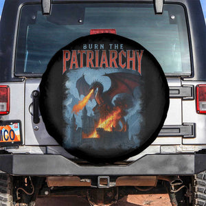 Vintage 90s Feminism Dragon Spare Tire Cover Burn the Patriarchy TS10 No hole Black Print Your Wear