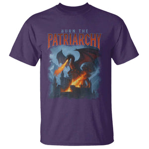 Vintage 90s Feminism Dragon T Shirt Burn the Patriarchy TS10 Purple Print Your Wear