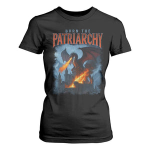 Vintage 90s Feminism Dragon T Shirt For Women Burn the Patriarchy TS10 Black Print Your Wear