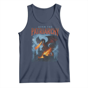 Vintage 90s Feminism Dragon Tank Top Burn the Patriarchy TS10 Navy Print Your Wear