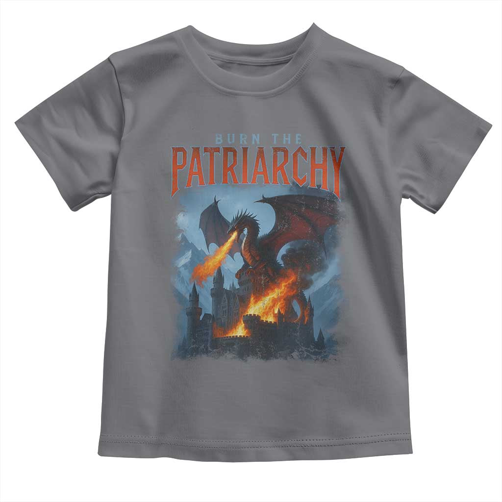 Vintage 90s Feminism Dragon Toddler T Shirt Burn the Patriarchy TS10 Charcoal Print Your Wear