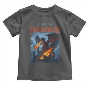 Vintage 90s Feminism Dragon Toddler T Shirt Burn the Patriarchy TS10 Dark Heather Print Your Wear