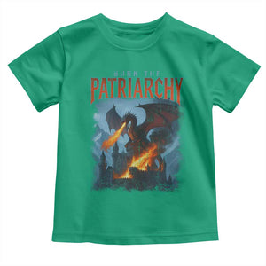 Vintage 90s Feminism Dragon Toddler T Shirt Burn the Patriarchy TS10 Irish Green Print Your Wear