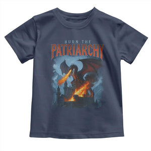 Vintage 90s Feminism Dragon Toddler T Shirt Burn the Patriarchy TS10 Navy Print Your Wear
