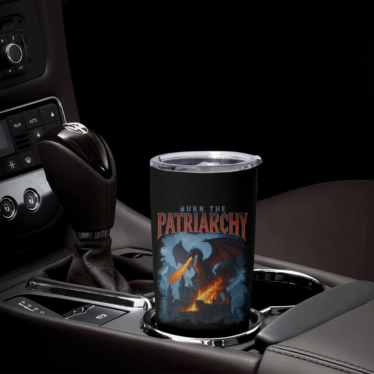 Vintage 90s Feminism Dragon Tumbler Cup Burn the Patriarchy TS10 Print Your Wear