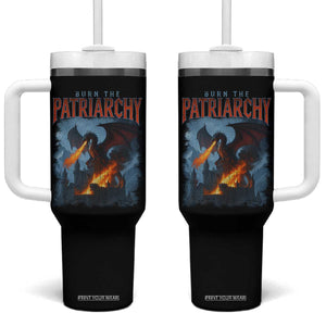 Vintage 90s Feminism Dragon Tumbler With Handle Burn the Patriarchy TS10 One Size: 40 oz Black Print Your Wear