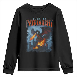 Vintage 90s Feminism Dragon Youth Sweatshirt Burn the Patriarchy TS10 Black Print Your Wear