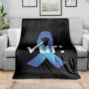 Colon Cancer Awareness Throw Blanket Blue Ribbon Colonoscopy Colorectal TS10 Print Your Wear
