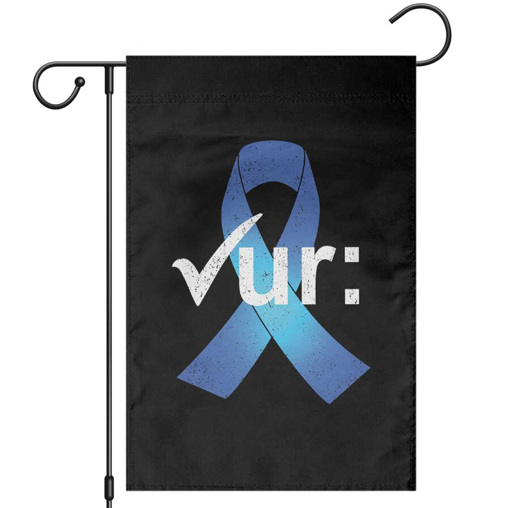 Colon Cancer Awareness Garden Flag Blue Ribbon Colonoscopy Colorectal TS10 Black Print Your Wear