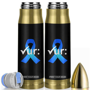 Colon Cancer Awareness Bullet Tumbler Blue Ribbon Colonoscopy Colorectal TS10 Black Print Your Wear
