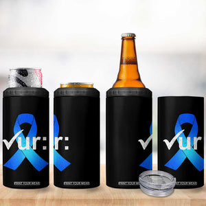Colon Cancer Awareness 4 in 1 Can Cooler Tumbler Blue Ribbon Colonoscopy Colorectal TS10 Print Your Wear