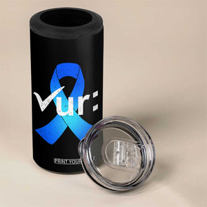 Colon Cancer Awareness 4 in 1 Can Cooler Tumbler Blue Ribbon Colonoscopy Colorectal TS10 Print Your Wear