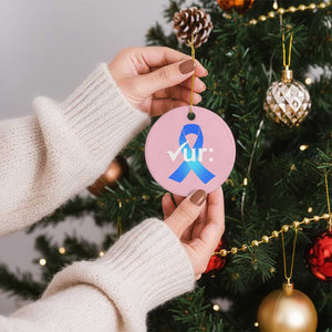 Colon Cancer Awareness Ceramic Ornament Blue Ribbon Colonoscopy Colorectal TS10 1pc Light Pink Print Your Wear