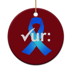 Colon Cancer Awareness Ceramic Ornament Blue Ribbon Colonoscopy Colorectal TS10 1pc Red Print Your Wear