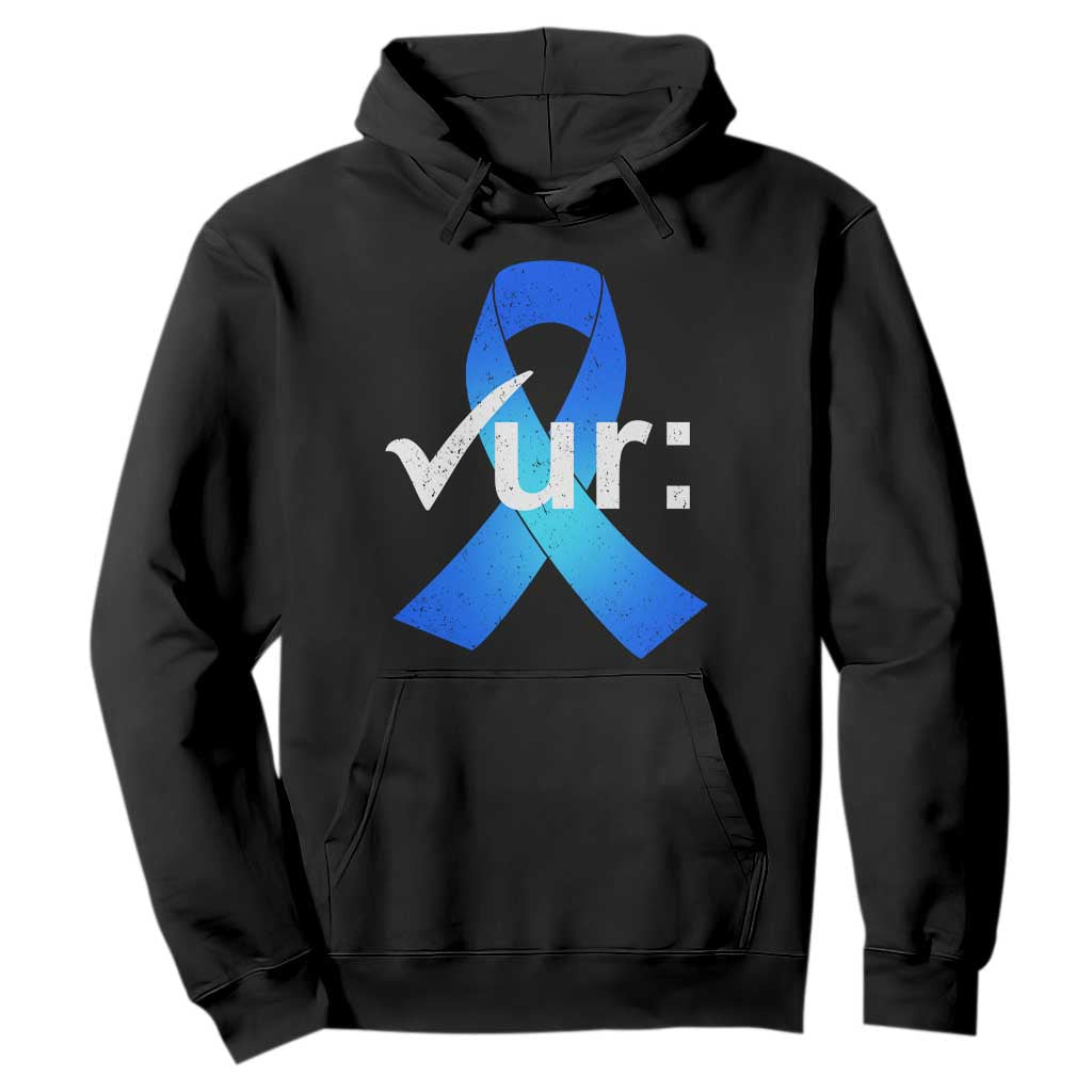 Colon Cancer Awareness Hoodie Blue Ribbon Colonoscopy Colorectal TS10 Black Print Your Wear