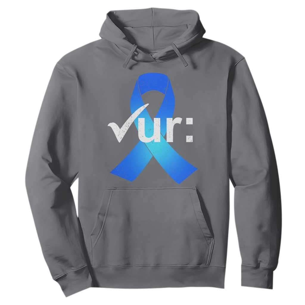 Colon Cancer Awareness Hoodie Blue Ribbon Colonoscopy Colorectal TS10 Charcoal Print Your Wear