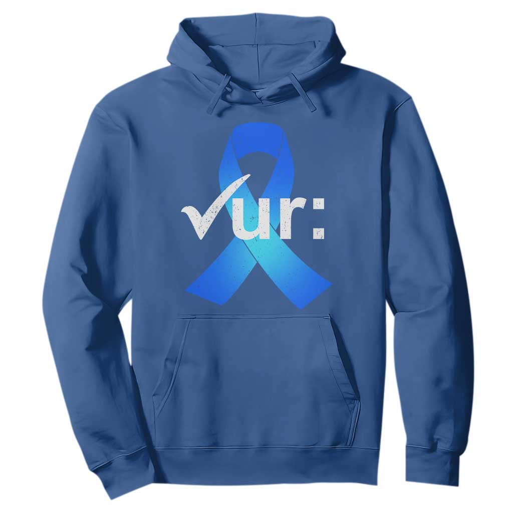 Colon Cancer Awareness Hoodie Blue Ribbon Colonoscopy Colorectal TS10 Royal Blue Print Your Wear