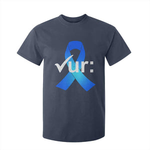 Colon Cancer Awareness T Shirt For Kid Blue Ribbon Colonoscopy Colorectal TS10 Navy Print Your Wear